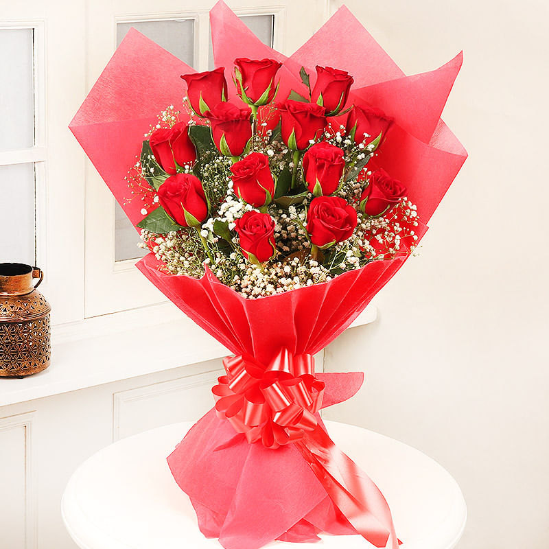 Send A Bunch Of Blomming Rose Bouquet Flower Online Price Rs 649 Floweraura