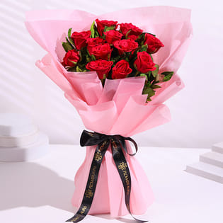 Forever 12 Red Rose Bunch