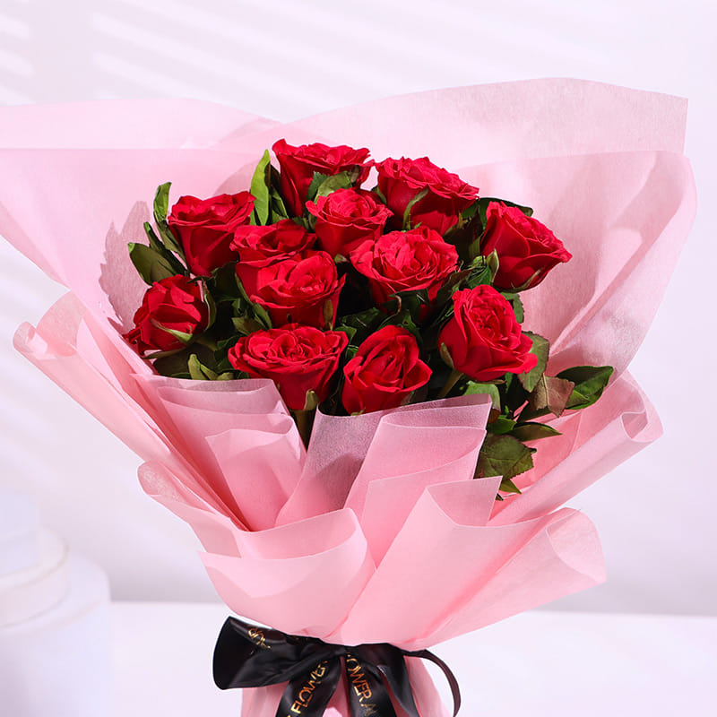 Forever 12 Red Rose Bunch