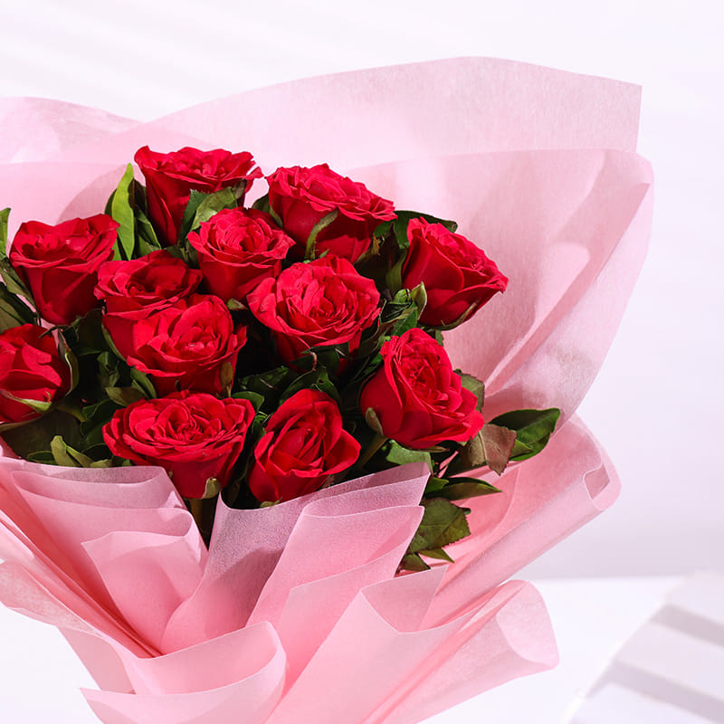 Forever 12 Red Rose Bunch