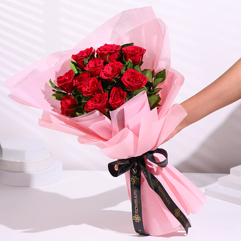 Forever 12 Red Rose Bunch