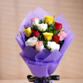 Buy Mixed Roses Flower Bouquet Online