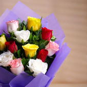 Buy Mixed Roses Flower Bouquet Online