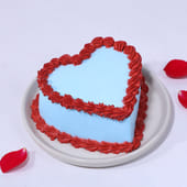 Heart In Blue Chocolate Cake