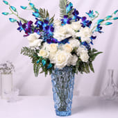 Serene White & Blue Floral Arrangement