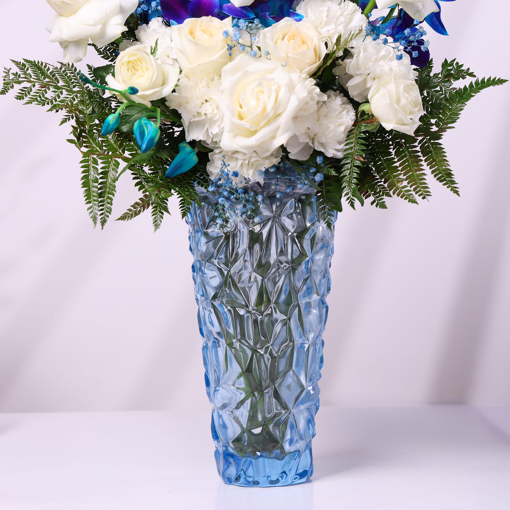 Serene White & Blue Floral Arrangement