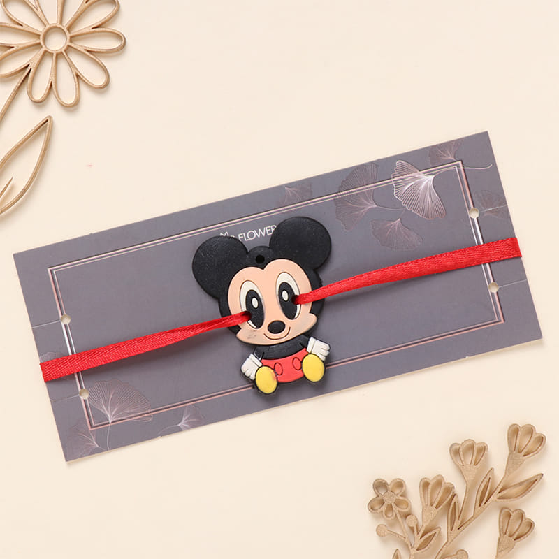Playful Mickey Mouse Rakhi With Ladoo