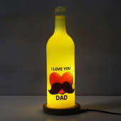 Fathers Day Personalised Lamp with Lighting and Back View