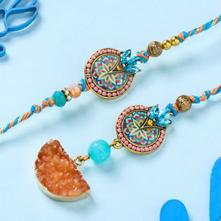 Colourful Modern Art Motif Bhaiya Bhabhi Rakhi