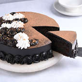 Divine Truffle Chocolate Cake - Sliced View of Cake
