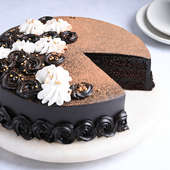 Divine Truffle Chocolate Cake - Sliced View of Full Cake