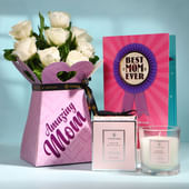 White Roses N Radiance Hamper For Mom