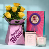 Yellow Rose N Scented Love Hamper For Mom