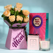 Peach Rose N Wishes Hamper For Mom
