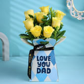 Sunny Yellow Rose With Love You Dad Box