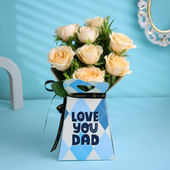 Gentle Love For Dad Peach Rose Gift Box