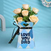 Dad’S Special Peach Rose With Love You Box
