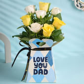 Bright Blooms White And Yellow Roses For Dad
