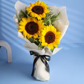 Sunflowers With Rustic Jute Packing