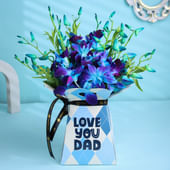 Elegant Blue Orchids For Dad With Love Box