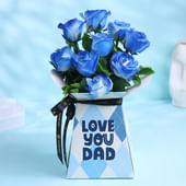 Elegant Blue Rose Love You Dad Box