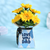 Bright Yellow Gerberas With Love You Dad Box