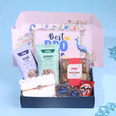 Rakhi Box with Mandala Rakhi Trail Mix Paan Raisins Tarts n Card