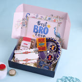 Rakhi Hamper with 2 Traditional Rakhis 4 Baklawa Tarts Thali n Card