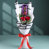 Red Roses N Dairy Milk Chocolate Bouquet Mktplc