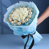 Grace White Roses N Ferrero Rocher Combo Mktplc