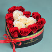 Crimson & Snow Rose Heart Elegance - MKTPLC