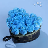 Midnight Blue Painted Rose Heart Box - MKTPLC
