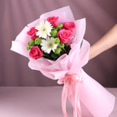 Blush Harmony Bouquet with Soft White Gerberas - MKTPLC