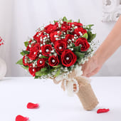Romantic Jute Wrapped Red Roses MKTPLC
