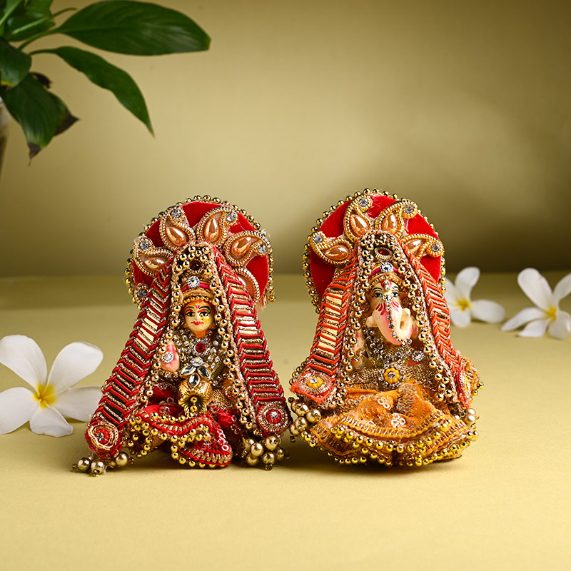 Premium Shringar Mitti Laxmi Ganesha Pair
