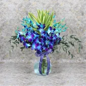 Exotic Blue Orchid Vase