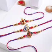 Set of 3 OM, tortoise, and fish rakhi for Brothers