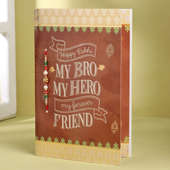 Bro My Hero Rakhi Greeting Card