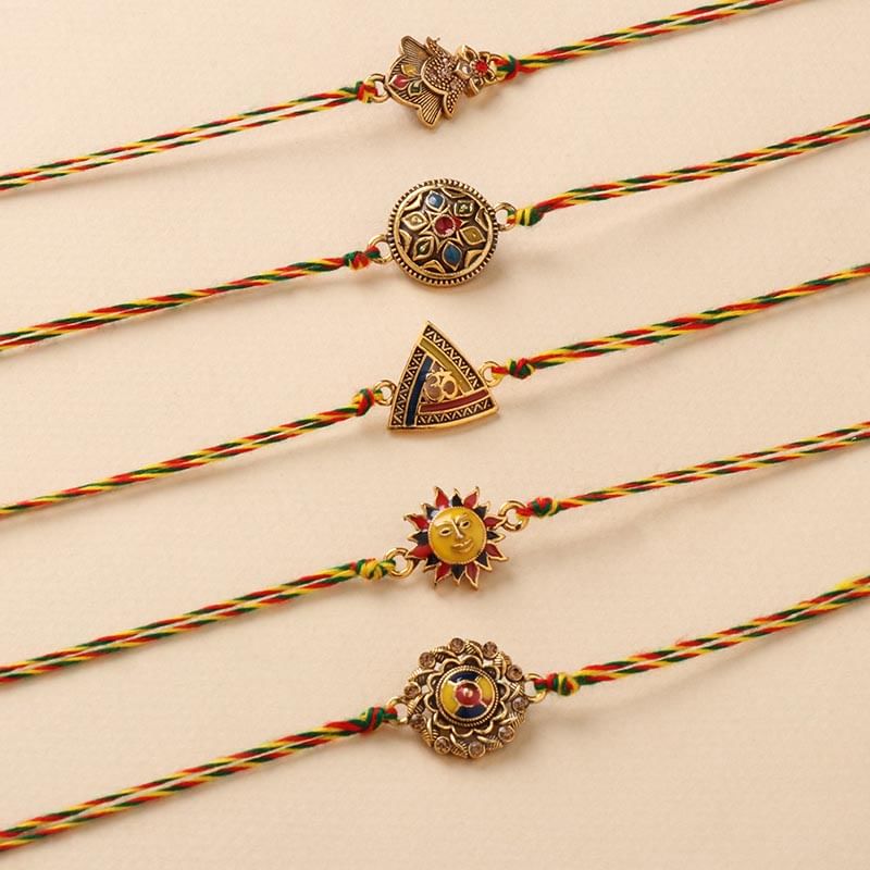 Top View of Five Designer Rakhis 