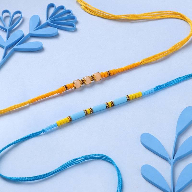 Intricate Beads Rakhi Set Of Two