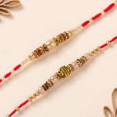 Two Designer Pearl Rakhi Set