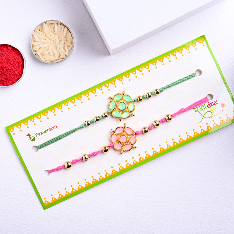 Pastel Floral Rakhi Packed View