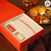 18k Gold Ganpati Rakhi Box  - Gold Designer Rakhi Online