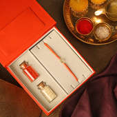 Gold Designer Rakhi Online - 18k Gold Ganpati Rakhi Box 