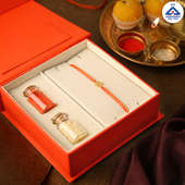 18k Gold Trishul Rakhi Box - Gold Designer Rakhi Online