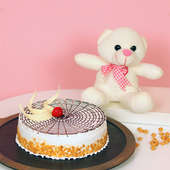 Softy Rich Combo - 6 Inch Teddy with 500gm Butterscotch Cake