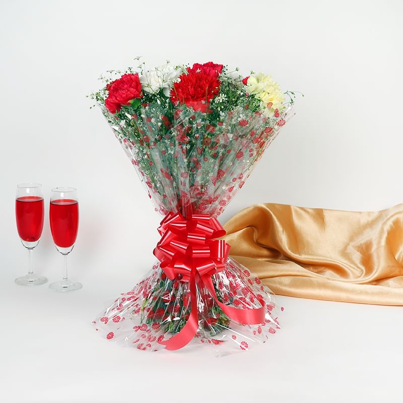 10 Mixed color Carnation with Close View