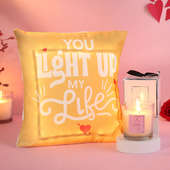 Led Cushion With Scented Candle - Best Valentine Gift