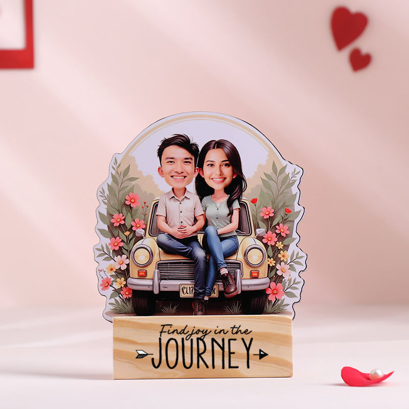 Personalised Couple Car Bonnet Caricature