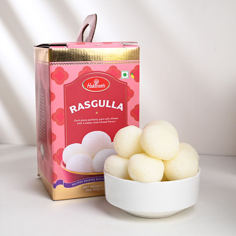 Send Online Rakhi with Haldirams Rasgulla to UK